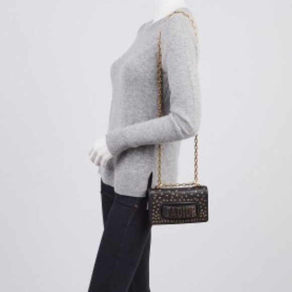 DIOR Leather Studded J'Adior Crossbody Bag / Clutch - Picture 5 of 9